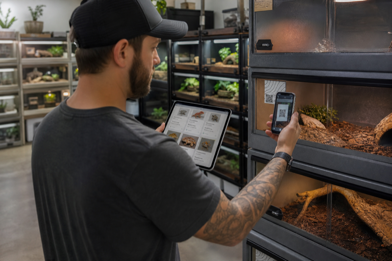 Keeper comparing tablet profiles with a phone QR workflow