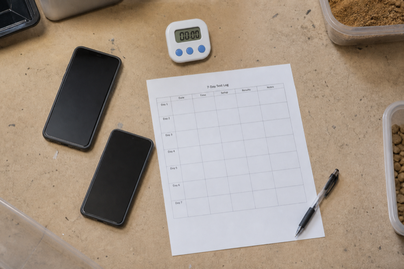 Two phones used in a parallel reptile app trial