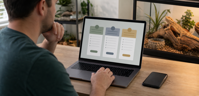 Keeper comparing reptile app subscription costs
