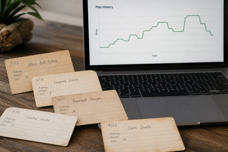 Dated reptile app price history notes