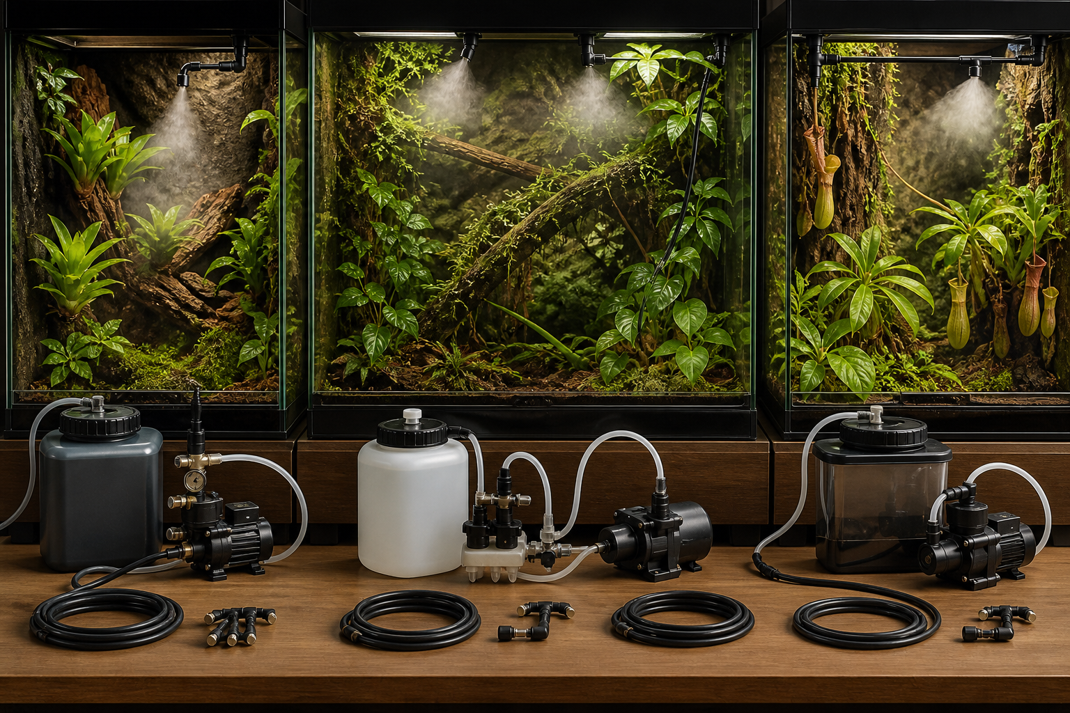 Terrarium misting pumps reservoirs tubing and nozzles compared