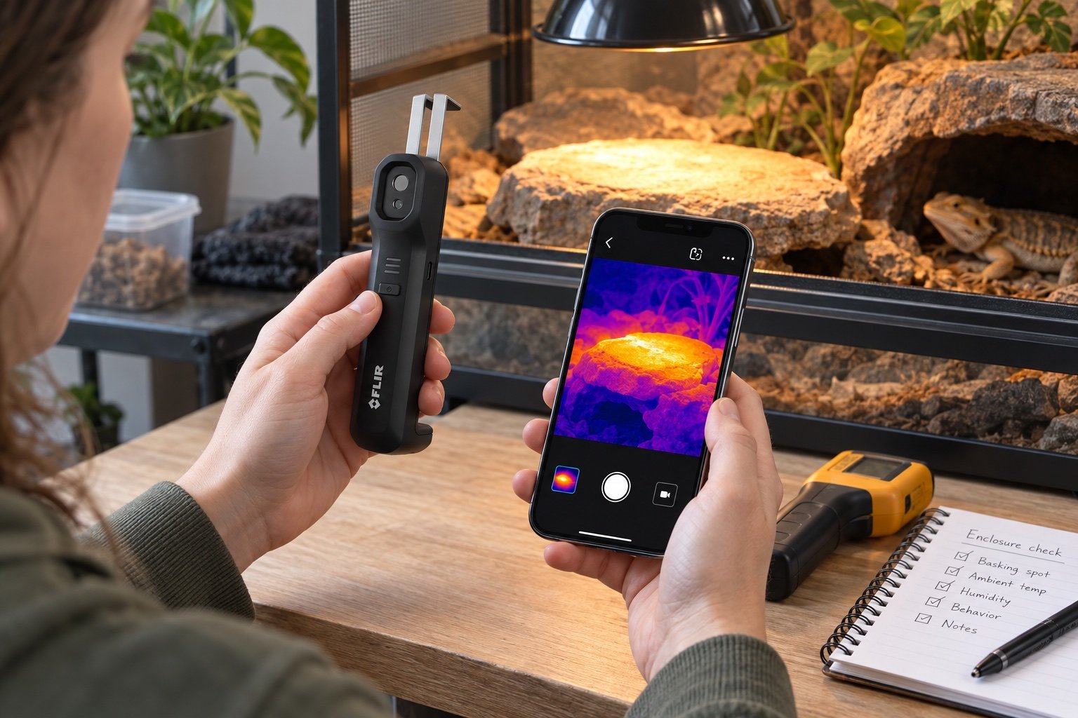 FLIR Edge Pro review for reptile enclosures: a map, not a thermostat