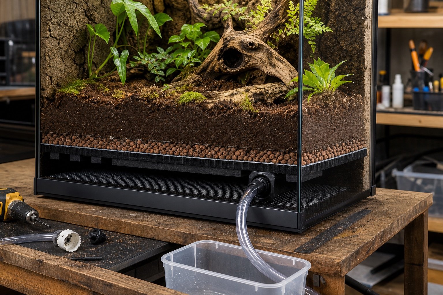 Reptile misting system drainage: build it before adding more nozzles